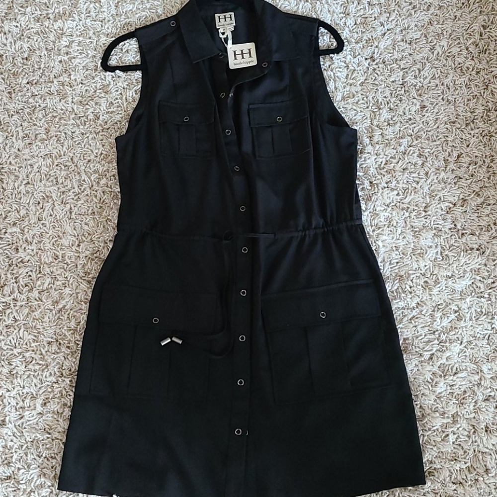 NWT. Haute Hippie snap button shirt dress.